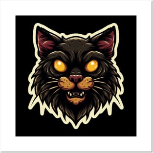 Evil Black Cat Posters and Art